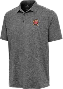 Antigua Maryland Terrapins Mens Black Par 3 Short Sleeve Polo
