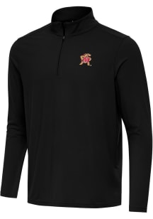 Antigua Maryland Terrapins Mens Black Intent Long Sleeve Qtr Zip Pullover