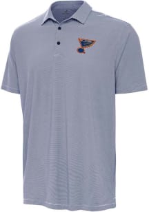 Antigua St Louis Blues Mens Navy Blue Twine Short Sleeve Polo