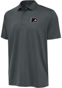 Antigua Philadelphia Flyers Mens Charcoal Ellipse Short Sleeve Polo