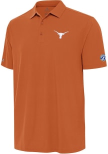 Antigua Texas Longhorns Mens Burnt Orange Era Short Sleeve Polo