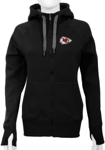 Antigua Kansas City Chiefs Womens Black Victory Long Sleeve Full Zip Jacket