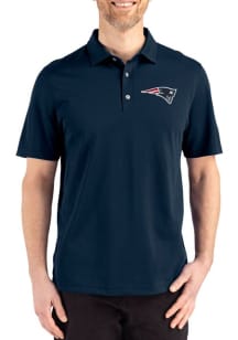 Cutter and Buck New England Patriots Mens Navy Blue Advantage Refresh Short Sleeve Polo