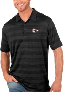 Antigua Kansas City Chiefs Mens Black Compass Short Sleeve Polo