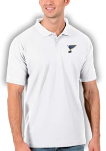 Antigua St Louis Blues Mens White Legacy Pique Short Sleeve Polo