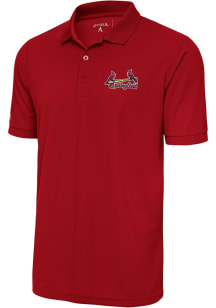 Antigua Springfield Cardinals Mens Red LEGACY PIQUE Short Sleeve Polo
