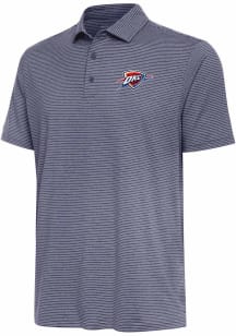 Antigua Oklahoma City Thunder Mens Navy Blue Scheme Short Sleeve Polo