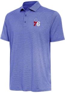 Antigua Philadelphia 76ers Mens Blue Scheme Short Sleeve Polo