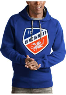 Antigua FC Cincinnati Mens Blue Victory Long Sleeve Hoodie