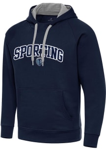 Antigua Sporting Kansas City Mens Navy Blue Victory Long Sleeve Hoodie