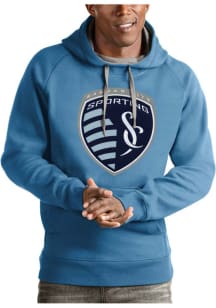 Antigua Sporting Kansas City Mens Light Blue Victory Long Sleeve Hoodie