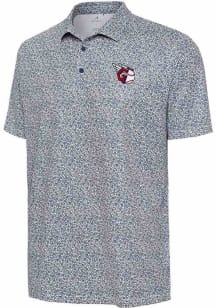 Antigua Cleveland Guardians Mens White Field Ditsy Short Sleeve Polo