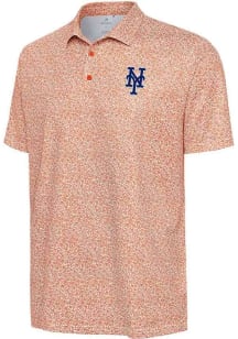 Antigua New York Mets Mens White Field Ditsy Short Sleeve Polo