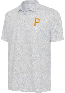Antigua Pittsburgh Pirates Mens White Field Ditsy Short Sleeve Polo