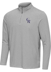 Antigua Colorado Rockies Mens Black Pave Long Sleeve Qtr Zip Pullover