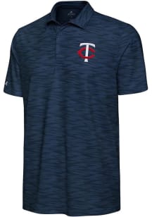 Antigua Minnesota Twins Mens Navy Blue Swell Short Sleeve Polo