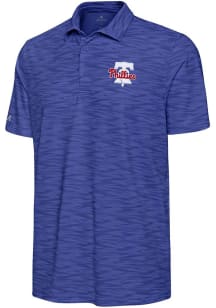 Antigua Philadelphia Phillies Mens Blue Swell Short Sleeve Polo