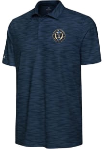 Antigua Philadelphia Union Mens Navy Blue Swell Short Sleeve Polo