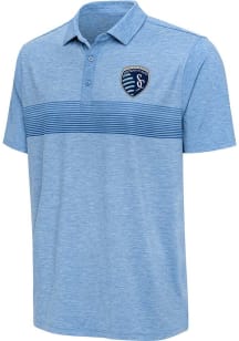 Antigua Sporting Kansas City Mens Light Blue Dashing Short Sleeve Polo