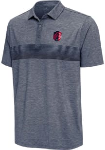 Antigua St Louis City SC Mens Navy Blue Dashing Short Sleeve Polo