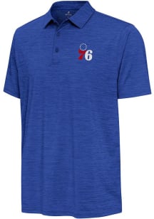 Antigua Philadelphia 76ers Mens Blue Hidden Blooming Short Sleeve Polo