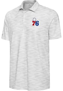 Antigua Philadelphia 76ers Mens White Swell Short Sleeve Polo