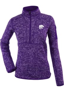 Antigua K-State Wildcats Womens Purple Fortune Qtr Zip