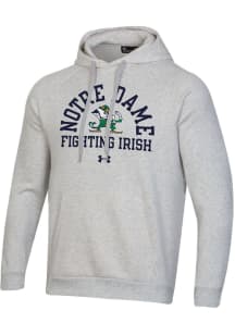 Under Armour Notre Dame Fighting Irish Mens Grey Number One Fleece Long Sleeve Hoodie