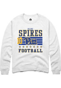 Blaine Spires Pitt Panthers Mens White Football NIL Striped Player Crew