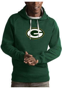 Antigua Green Bay Packers Mens Green Victory Logo Long Sleeve Hoodie