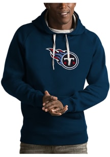 Antigua Tennessee Titans Mens Navy Blue Full Front Victory Long Sleeve Hoodie