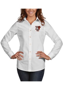 Antigua Bowling Green Falcons Womens Dynasty Long Sleeve White Dress Shirt