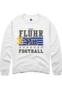 Emory Fluhr Pitt Panthers Mens White Football NIL Striped Player Crew