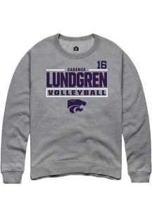 Cadence Lundgren K-State Wildcats Mens Graphite NIL Stacked Box Player Crew