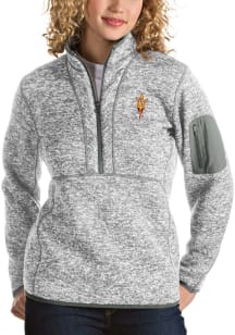 Antigua Arizona State Sun Devils Womens Grey Fortune Qtr Zip