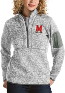 Antigua Maryland Terrapins Womens Grey Fortune Qtr Zip