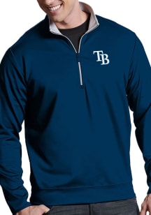 Antigua Tampa Bay Rays Mens Navy Blue Leader Long Sleeve Qtr Zip Pullover