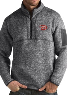 Antigua Arizona Diamondbacks Mens Grey Fortune Long Sleeve Qtr Zip Pullover