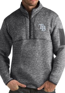 Antigua Tampa Bay Rays Mens Grey Fortune Long Sleeve Qtr Zip Pullover