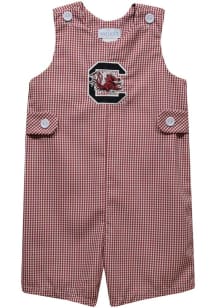 Vive La Fete South Carolina Gamecocks Toddler Red Gingham Overalls