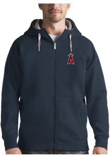 Antigua Los Angeles Angels Mens Navy Blue Victory Long Sleeve Full Zip Jacket
