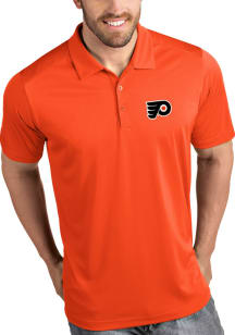 Antigua Philadelphia Flyers Mens Orange Tribute Logo Short Sleeve Polo