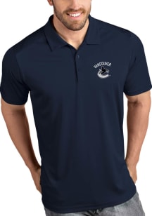 Antigua Vancouver Canucks Mens Navy Blue Tribute Short Sleeve Polo