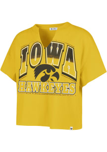 47 Iowa Hawkeyes Womens Gold Win Big Short Sleeve T-Shirt
