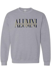 Michigan Wolverines Mens Grey Classic Alumni Long Sleeve Crew Sweatshirt