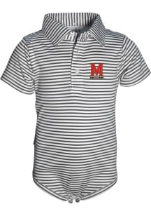 Maryland Terrapins Baby Charcoal Carson Striped Short Sleeve One Piece Polo