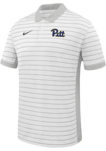 Nike Pitt Panthers Mens White Victory Stripe Short Sleeve Polo