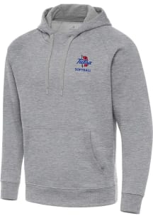Antigua Tulsa Golden Hurricane Mens Grey Heather Softball Victory Long Sleeve Hoodie