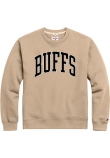 League Colorado Buffaloes Womens Khaki Essential Crew 2.0 Crew Sweatshirt