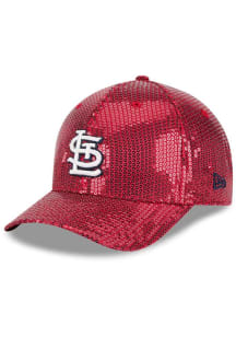 New Era St Louis Cardinals Red Sequin 9FORTY M Crown Womens Adjustable Hat